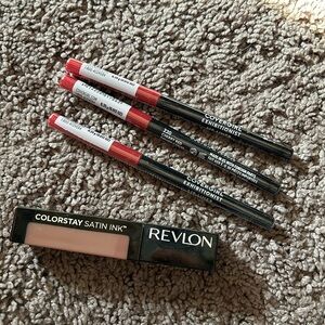 Covergirl exhibitionist cherry red lip liner (3) and revlon colorstay lipstick